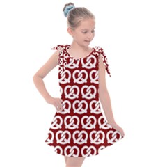 Red Pretzel Illustrations Pattern Kids  Tie Up Tunic Dress by GardenOfOphir