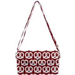 Red Pretzel Illustrations Pattern Removable Strap Clutch Bag by GardenOfOphir