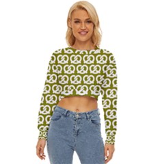 Olive Pretzel Illustrations Pattern Lightweight Long Sleeve Sweatshirt by GardenOfOphir