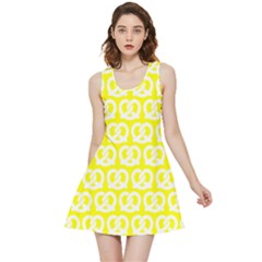 Yellow Pretzel Illustrations Pattern Inside Out Reversible Sleeveless Dress by GardenOfOphir