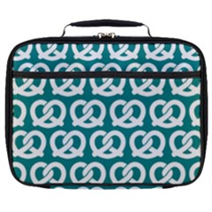 Teal Pretzel Illustrations Pattern Full Print Lunch Bag by GardenOfOphir