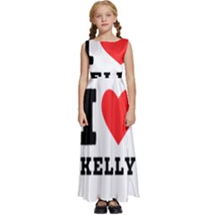 I Love Kelly  Kids  Satin Sleeveless Maxi Dress by ilovewhateva