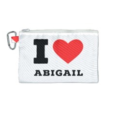 I Love Abigail  Canvas Cosmetic Bag (medium) by ilovewhateva