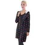 Pattern Decorative Elements Silver Hooded Pocket Cardigan