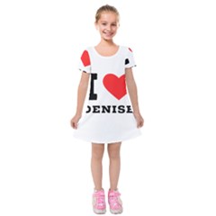 I Love Denise Kids  Short Sleeve Velvet Dress by ilovewhateva