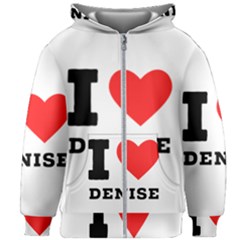 I Love Denise Kids  Zipper Hoodie Without Drawstring by ilovewhateva