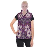 Rosette Kaleidoscope Mosaic Abstract Background Art Women s Button Up Vest