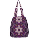 Rosette Kaleidoscope Mosaic Abstract Background Art Center Zip Backpack