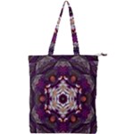 Rosette Kaleidoscope Mosaic Abstract Background Art Double Zip Up Tote Bag