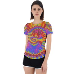 Colorful Spiral Abstract Swirl Twirl Art Pattern Back Cut Out Sport Tee by Jancukart