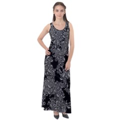 Modern Tribalism Elegance Print Sleeveless Velour Maxi Dress by dflcprintsclothing