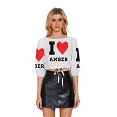 I Love Amber Mid Sleeve Drawstring Hem Top by ilovewhateva