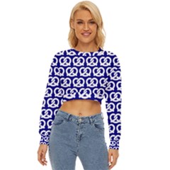 Navy Pretzel Illustrations Pattern Lightweight Long Sleeve Sweatshirt by GardenOfOphir