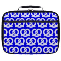 Blue Pretzel Illustrations Pattern Full Print Lunch Bag by GardenOfOphir