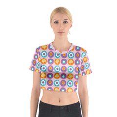 Chic Floral Pattern Cotton Crop Top by GardenOfOphir