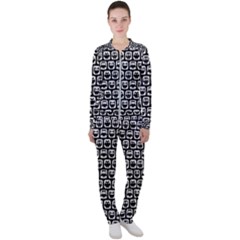 Black And White Owl Pattern Casual Jacket And Pants Set by GardenOfOphir