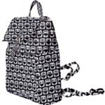 Black And White Owl Pattern Buckle Everyday Backpack