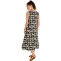 Black And White Owl Pattern Summer Maxi Dress View2