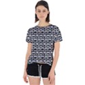 Black And White Owl Pattern Open Back Sport Tee View1