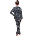 Black And White Owl Pattern Kid s Satin Long Sleeve Pajamas Set View2