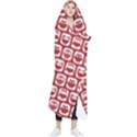 Red And White Owl Pattern Wearable Blanket View1