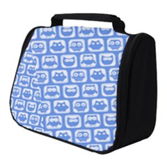 Blue And White Owl Pattern Full Print Travel Pouch (small) by GardenOfOphir