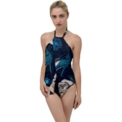 Glass Slipper Blues Fairytale Go With The Flow One Piece Swimsuit by Ravend