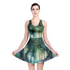 Trees Forest Mystical Forest Nature Reversible Skater Dress