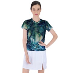 Trees Forest Mystical Forest Nature Women s Sports Top