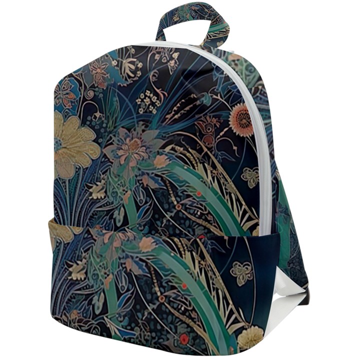 Ai Generated Flower Trees Forest Mystical Forest Zip Up Backpack