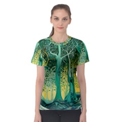 Nature Trees Forest Mystical Forest Jungle Women s Sport Mesh Tee