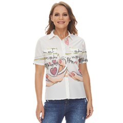 Happy Monday Women s Short Sleeve Double Pocket Shirt