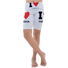 I Love Theresa Kids  Lightweight Velour Cropped Yoga Leggings by ilovewhateva