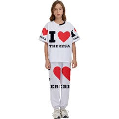 I Love Theresa Kids  Tee And Pants Sports Set by ilovewhateva