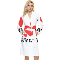 I Love Kayla Long Sleeve Velvet Robe by ilovewhateva