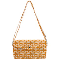 Yellow And White Owl Pattern Removable Strap Clutch Bag