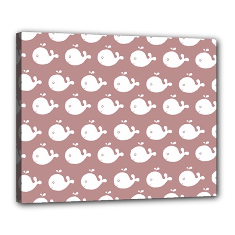 Cute Whale Illustration Pattern Canvas 20  X 16  (stretched) by GardenOfOphir