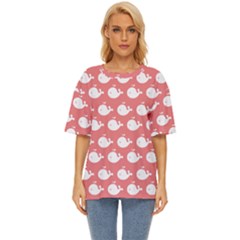 Coral Whales Pattern Oversized Basic Tee by GardenOfOphir