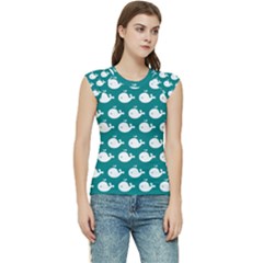 Cute Whale Illustration Pattern Women s Raglan Cap Sleeve Tee by GardenOfOphir