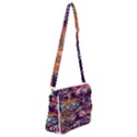 Ornamental Patterns Abstract Flower Pattern Purple Shoulder Bag with Back Zipper View1
