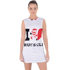 I Love Russell Lace Up Front Bodycon Dress by ilovewhateva