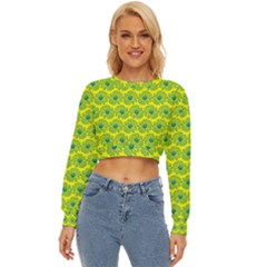 Gerbera Daisy Vector Tile Pattern Lightweight Long Sleeve Sweatshirt by GardenOfOphir