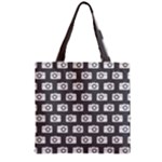Modern Chic Vector Camera Illustration Pattern Zipper Grocery Tote Bag