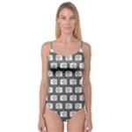 Modern Chic Vector Camera Illustration Pattern Camisole Leotard 