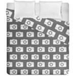 Modern Chic Vector Camera Illustration Pattern Duvet Cover Double Side (California King Size)