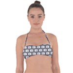 Modern Chic Vector Camera Illustration Pattern Halter Bandeau Bikini Top