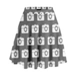 Modern Chic Vector Camera Illustration Pattern High Waist Skirt