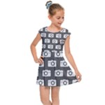 Modern Chic Vector Camera Illustration Pattern Kids  Cap Sleeve Dress