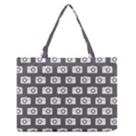 Modern Chic Vector Camera Illustration Pattern Zipper Medium Tote Bag