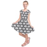 Modern Chic Vector Camera Illustration Pattern Kids  Short Sleeve Dress